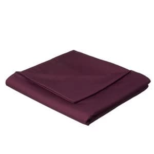 Catherine Lansfield Plum Non-Iron Plain Dye Flat Sheet - Double