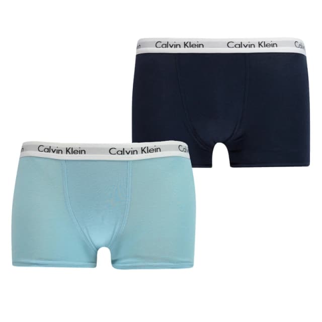 Calvin Klein 2 Pack Boxer Shorts Navy/Aqua male 8-10Y