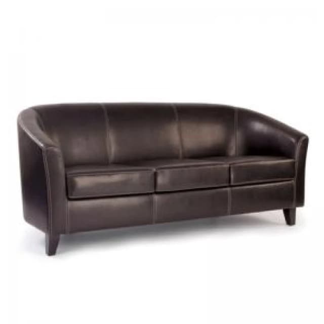 Metro Leather Effect Three Seater Tub Sofa
