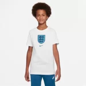 Nike England Crest T-Shirt Juniors - White