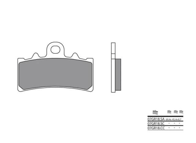 Brembo S.p.A. Street Sintered Metal Brake pads - 07GR18SA