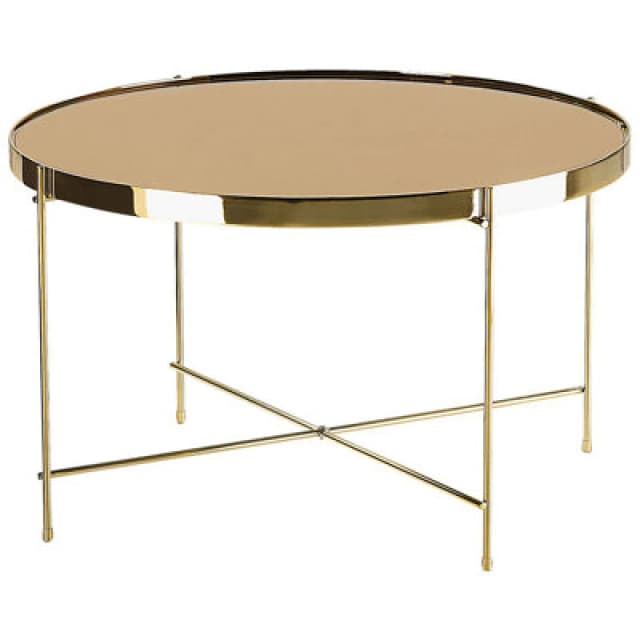 Beliani Coffee Table Lucea Tempered Glass Gold