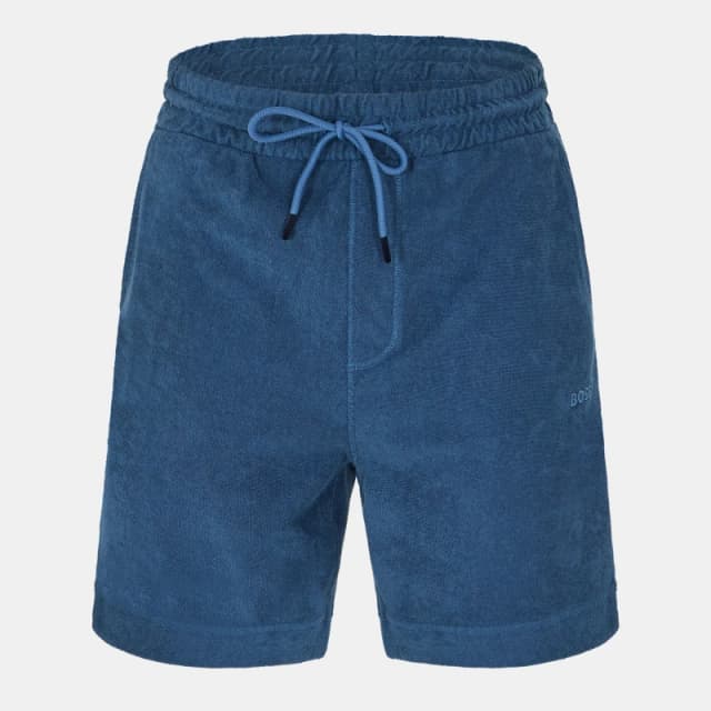 Boss Mens Se Doubletowel Fleece Jogger Shorts Open Blue male S