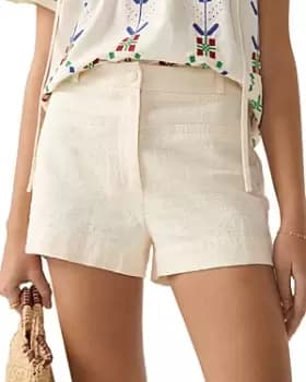 ba & sh Hopia Textured Cotton Shorts
