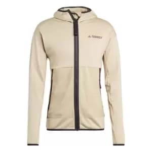 adidas Terrex Tech Flooce Light Hooded Hiking Jacket Mens - Beige