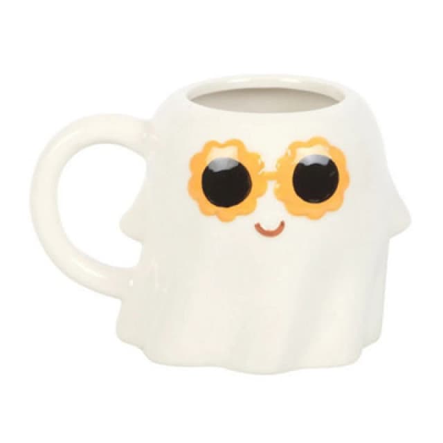 Something Different Something Different Groovy Ghost 500ml Mug in White White One Size Unisex 5063750604251