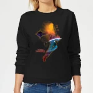 Captain Marvel Nebula Flight Womens Sweatshirt - Black