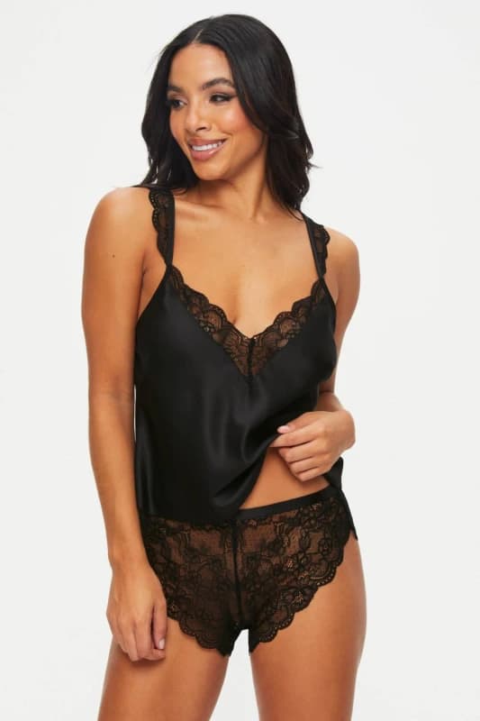 Ann Summers Womens Admiring Cami Set in Black Size: XL Black Female XL