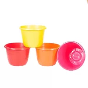 YouGarden Set Of 4 Bellagio Round Coloured Planters 25Cm