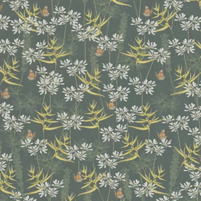 As Creation Drawn Into Nature Green Wallpaper Butterflies Floral Flowers