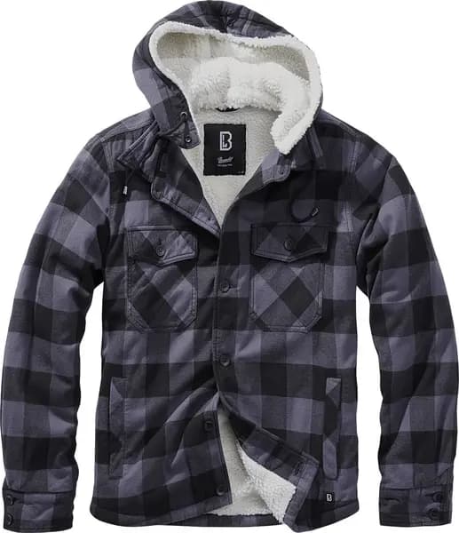 Brandit Lumberjacket Hooded Between-seasons Jacket Black grey 4XL Men