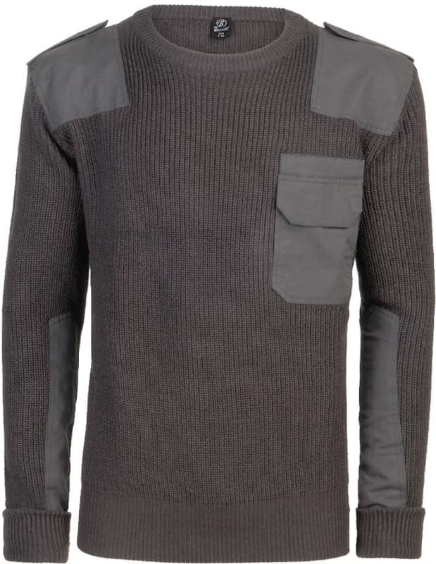 Brandit BW Pullover, black-grey, Size S for Men