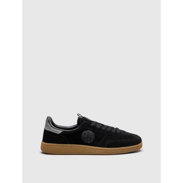 Pretty Green Mens Ramblas Suede Low-Top Trainers Black/Gum male 6 (39)
