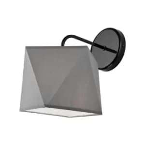 Carla Wall Lamp, Fabric Shade Gray, 1x E27