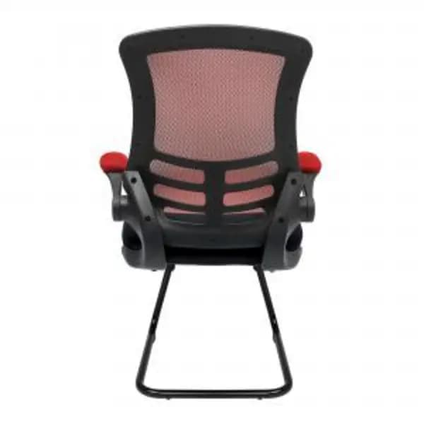 Luna Nautilus Designs Luna Designer High Back Two Tone Mesh Cantilever Visitor Chair With Folding Arms and Black Shell Red/Black - BCM/T1302V/RD BCM/T