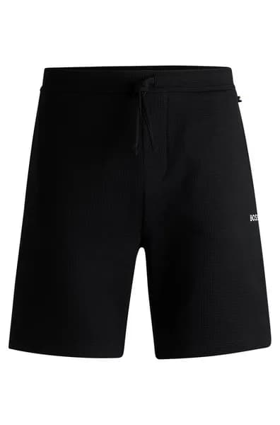 BOSS Bodywear Waffle Cotton-Blend Jersey Lounge Shorts - XL Black Underwear and Nightwear male 50480828-001 XL