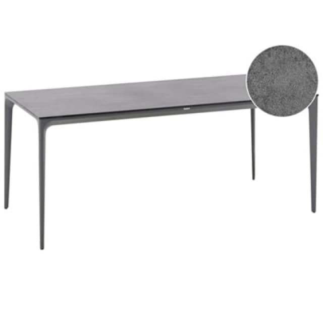 Beliani Garden Dining Table Sovareto 180 Cm 90 Cm Stone Effect Dark Grey