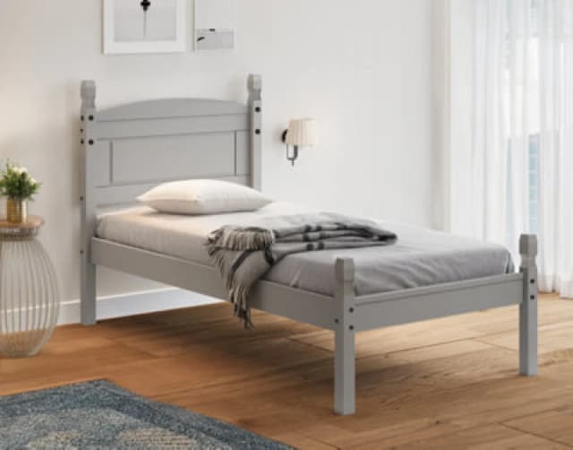 MERCERS FURNITURE Corona Grey Wax 3'0' Low End Bed Frame 5060335868916