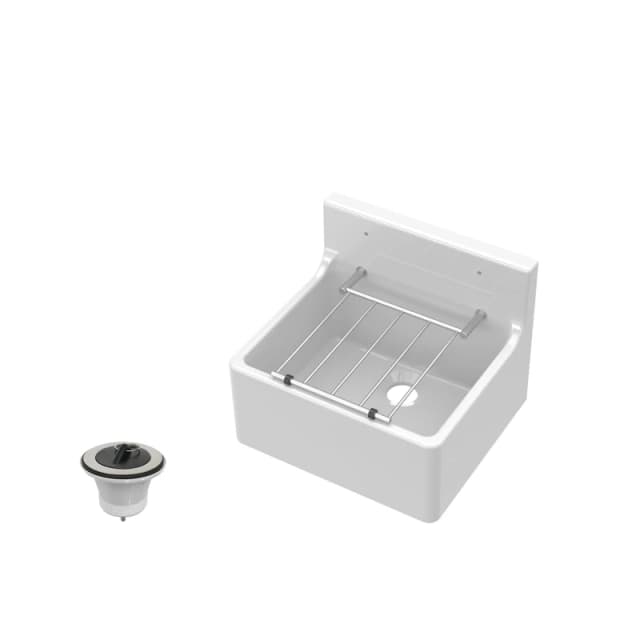 Balterley Traditional Fireclay Cleaner Kitchen Sink with Waste in White White Unisex