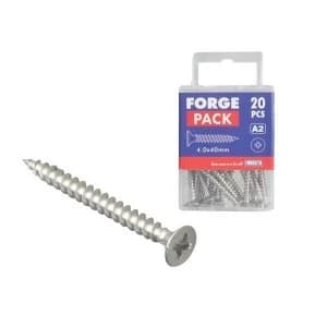 ForgeFix Multi Purpose Pozi Compatible Screw CSK ST S/Steel 3.5 x 16mm Forge Pack 50