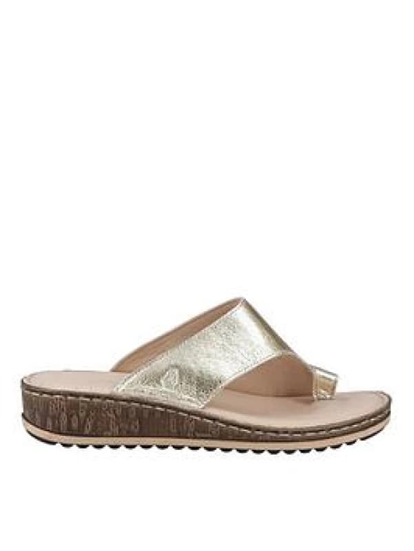 Hush Puppies Womens Elissa Toepost Summer Slider Sandals UK Size 4 (EU 37) GOLD HUS526-GOLD-4
