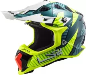 LS2 MX700 Subverter Evo Astro Motocross Helmet, blue-yellow, Size 2XL, blue-yellow, Size 2XL