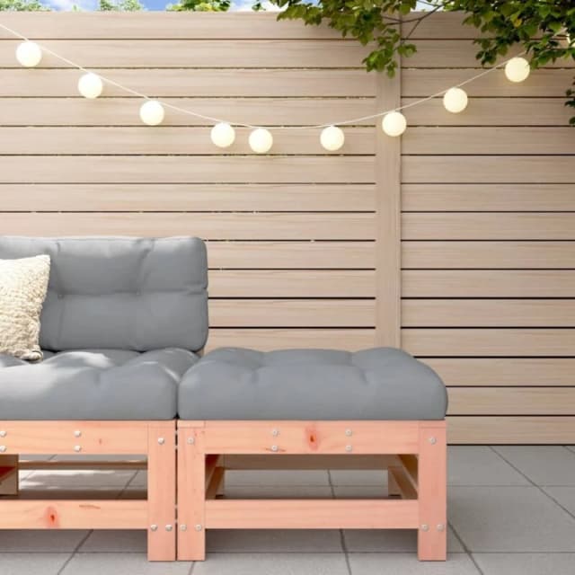 VIDAXL Garden Footstool with Cushion Solid Wood Douglas Vidaxl 8720845802752