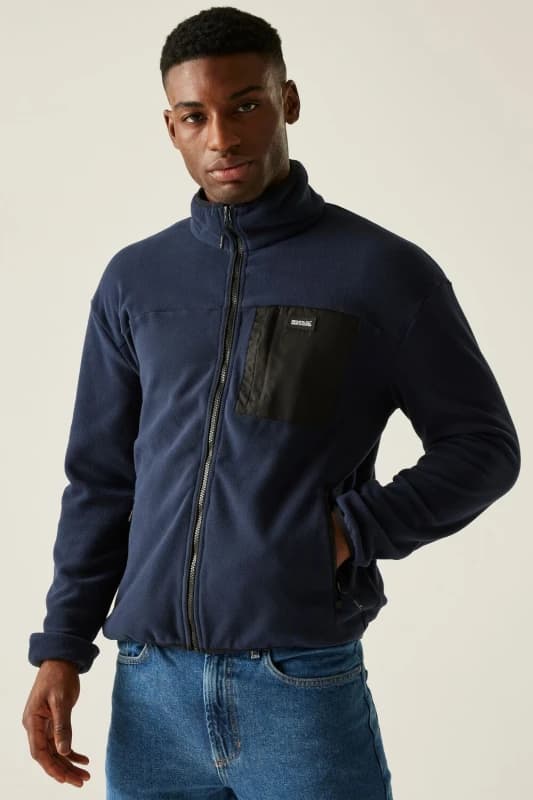 Regatta Mens Frankie Full Zip Fleece in Mid Navy Size: Large Mid Navy Male L