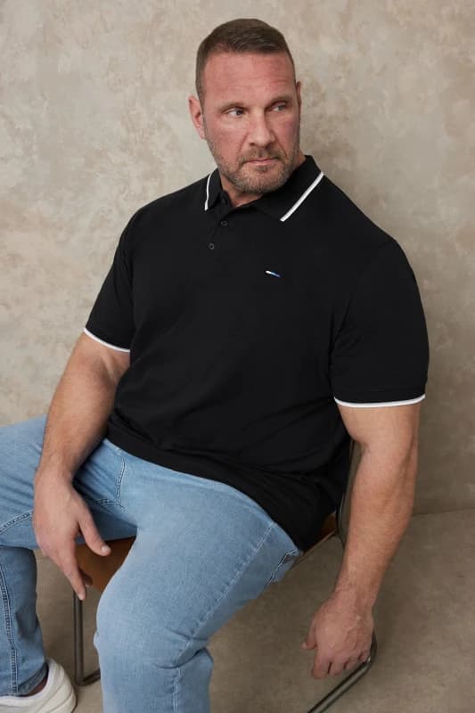 BadRhino BadRhino Men Short Sleeve Polo Shirt in Black Size: large Black L Male 5057147734584