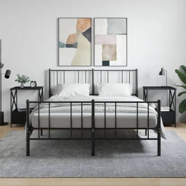 Vidaxl Bedside Tables 2 Pcs Black 50X41X65cm Engineered Wood, Black 826084