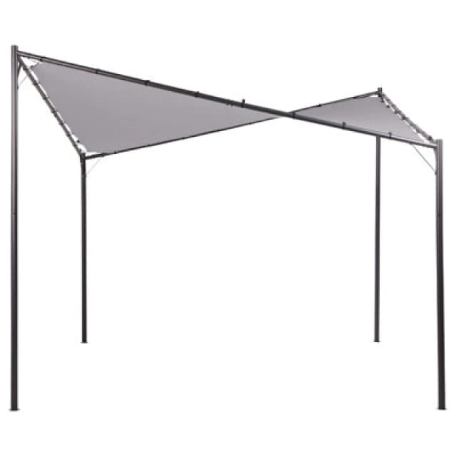 Beliani Gazebo Aventine Metal 300 Cm 300 Cm Grey