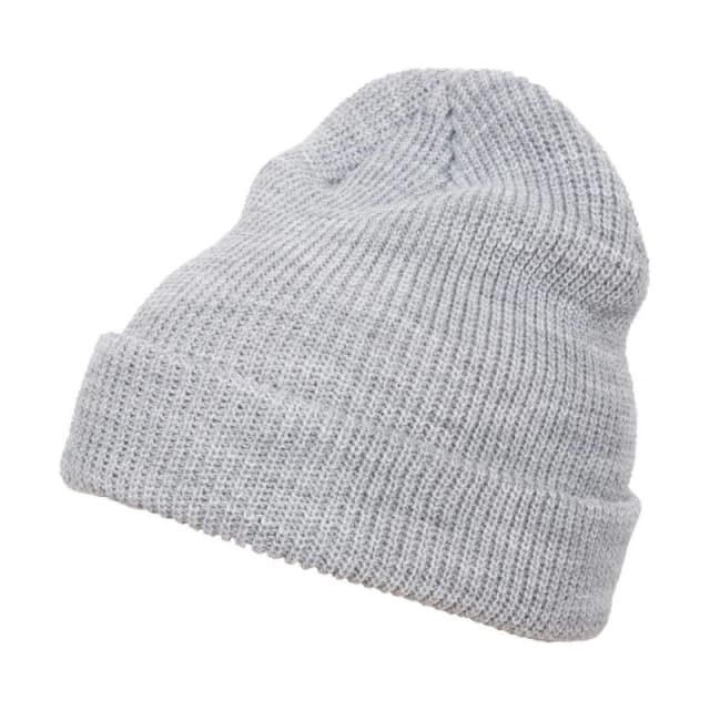 Flexfit Flexfit Men Knitted Long Beanie in Grey Grey One Size Male 5063300286470