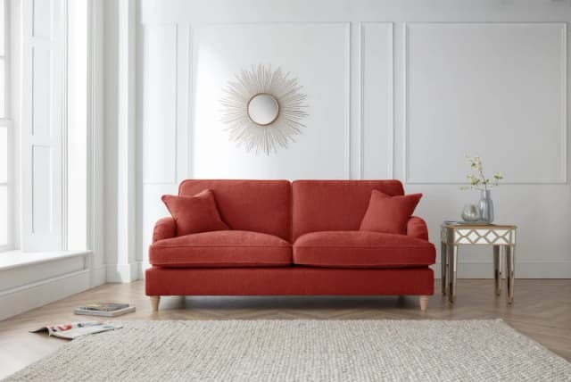 The Great Sofa Company Orla 3 Seater Sofa Manhattan Navy in Terracotta Terracotta Unisex