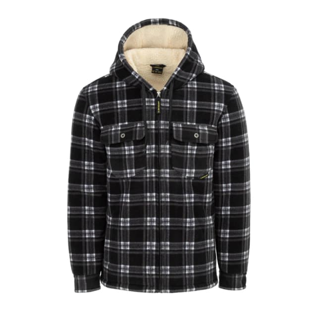 Dunlop Full Zip Checked Hoodie Mens Black male S