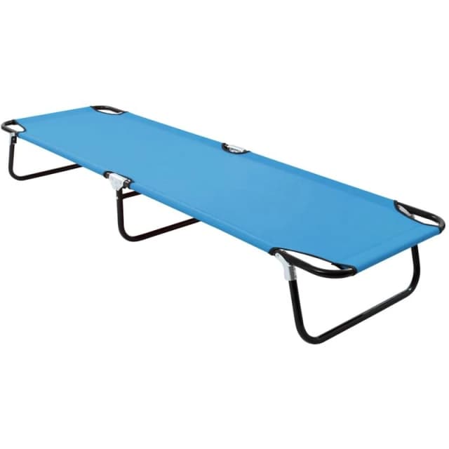 VIDAXL Folding Sun Lounger Steel Turquoise Blue Vidaxl 8720286072981