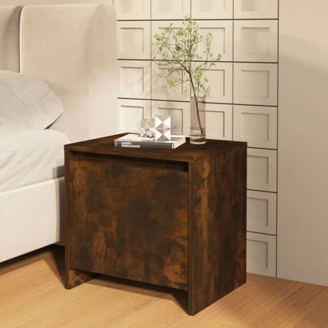 VIDAXL Bedside Cabinet Smoked Oak 45x34x44.5cm Engineered Wood Vidaxl 8720286837283