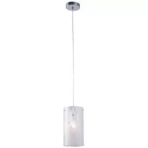 Netlighting Modern Hanging Pendant Chrome 1 Light with Fabric Shade, E27