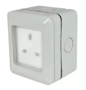 Mercury Weatherproof Outdoor Socket 13A Grey IP55