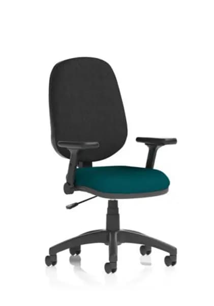 Eclipse Eclipse Plus I Lever Task Operator Chair Bespoke Colour Seat Maringa Teal With Height Adjustable And Folding Arms KCUP1718