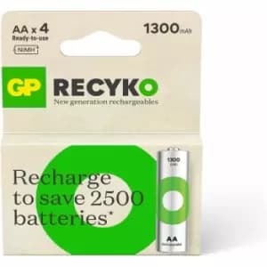 RHC132E036 Recyko NiMH 1300mAh aa 4's ecv paper box - GP