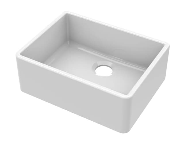 Balterley Single Bowl Butler Sink No Overflow No Tap Hole 595mm White