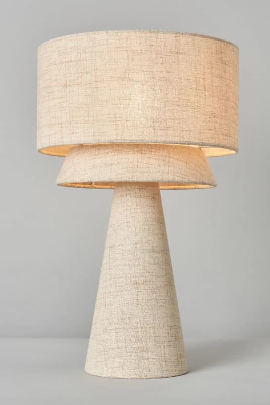 BHS Lighting Terri Tiered Shade Table Lamp in Natural Natural Unisex