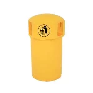 VFM Spacebin Hooded PlasticGalvinised Liner Tidyman 145L Ylw 394240