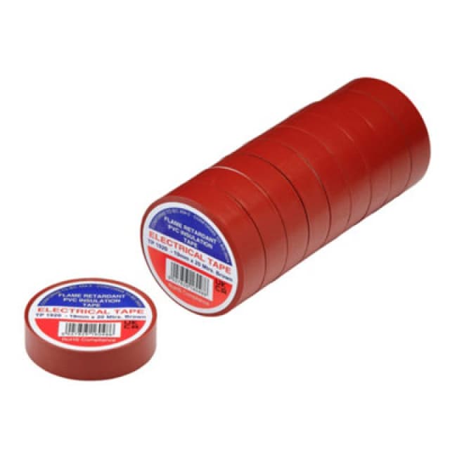 Draper 29507 Brown Pvc Electrical Insulation Tape, 19mm X 20M (Pack Of 10)