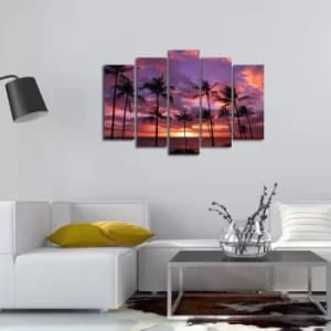 5PATHW-1 Multicolor Decorative Canvas Painting (5 Pieces)