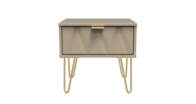 Dallas 1 Drawer Side Table In Mushroom (Ready Assembled)