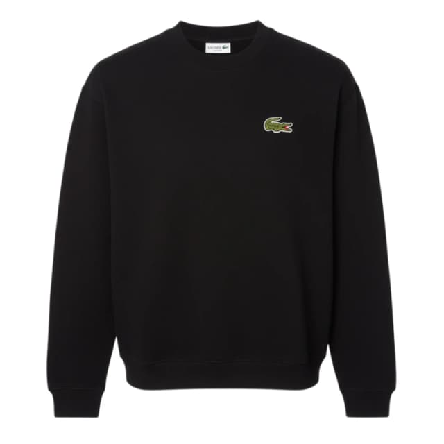 Lacoste Loose-Fit Badge Accent Fleece Sweatshirt Black male 2XS