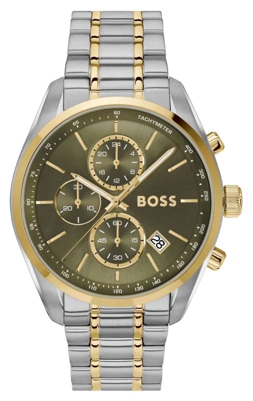 BOSS 1514227 Grand Prix Chronograph (44mm) Khaki Green Dial Watch