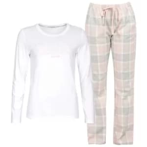 Barbour Womens Phoebe PJ Set Pink Tartan Large