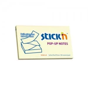 Value Stickn Pop-Up Sticky Notes 76x127mm Yellow PK12